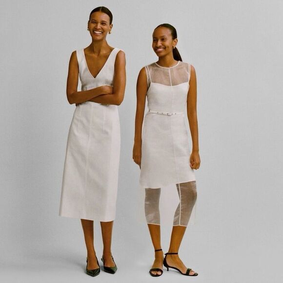 J. Crew Corset midi dress in stretch twill in White Size 10 NWT CI668 - Picture 12 of 12